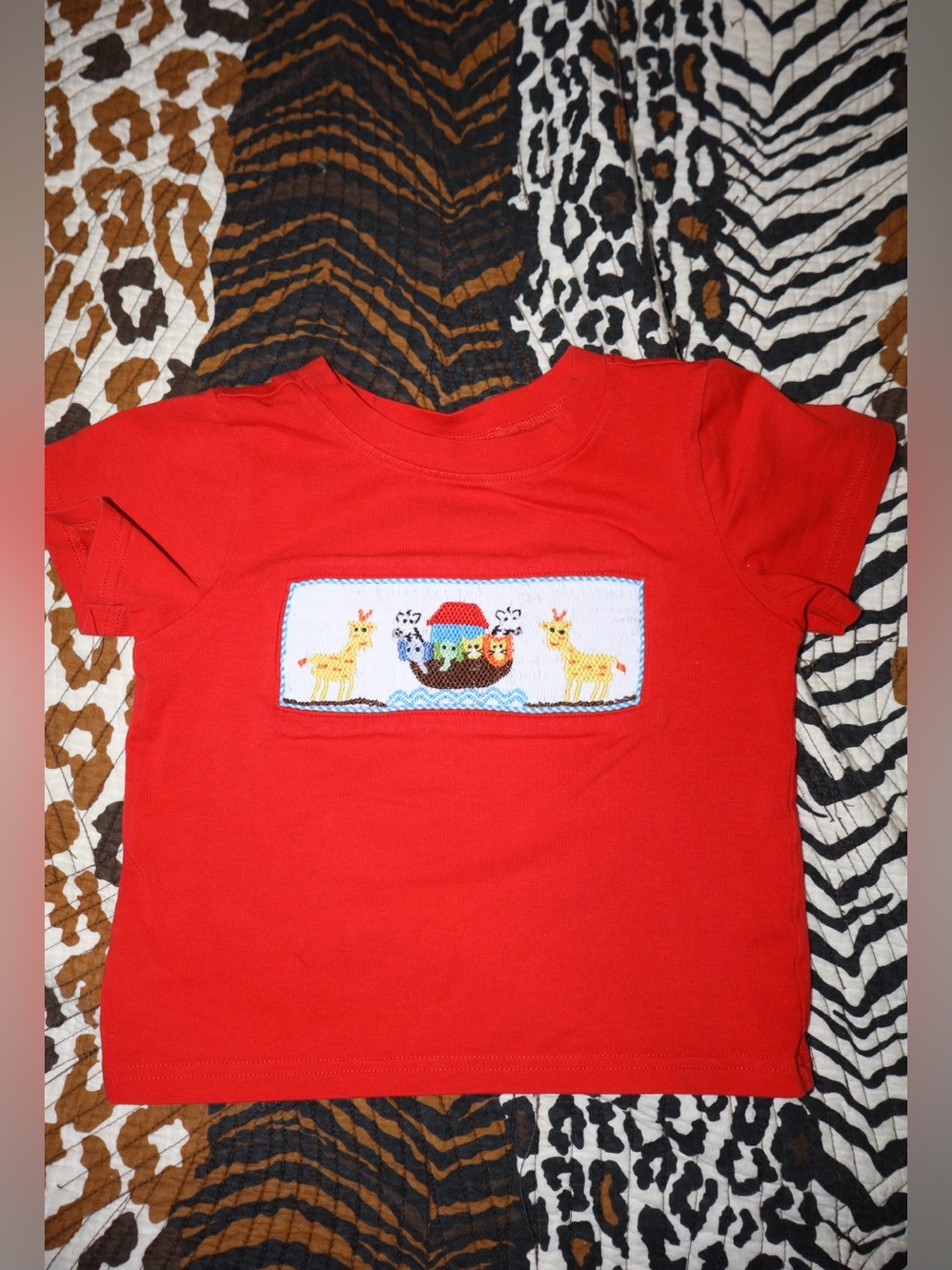 Noah’s ark smocked shirt